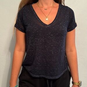 Navy blue V-neck shirt